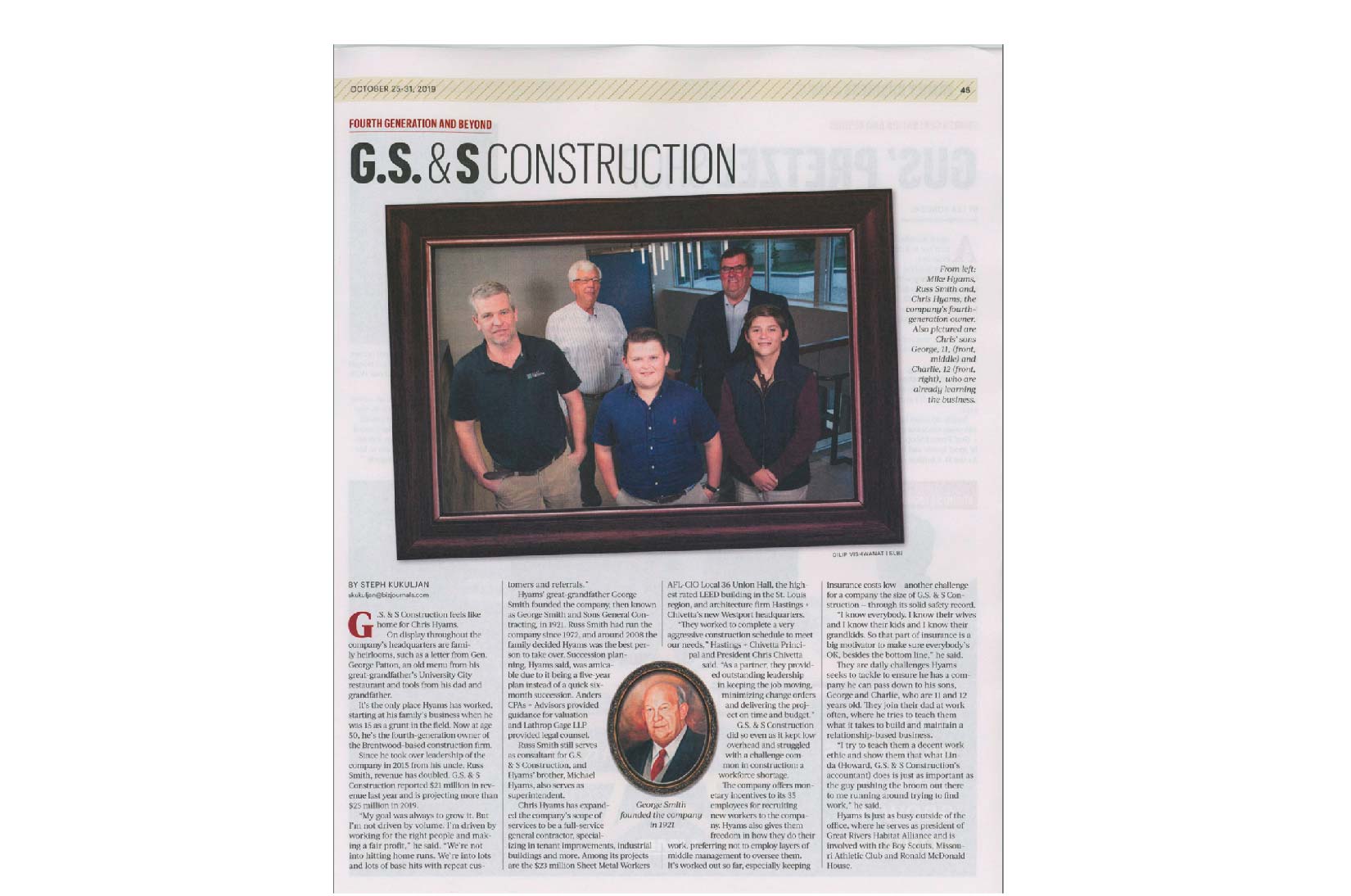G. S. & S. Construction Wins St. Louis Business Journal Award